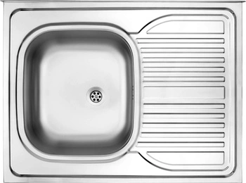 Zlewozmywak stalowy 1-komorowy z ociekaczem po prawej stronie - nakładany ZM6_011P - Deante