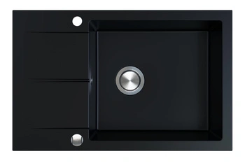 Zlew kuchenny BERG  HOBART BRQ1911A XL1,0 MOC 780X500 CZARNY BAZALT BRQ1911AXL