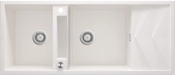 Zlewozmywak granitowy magnetyczny 2-komorowy z ociekaczem ZRM_A213 - Deante